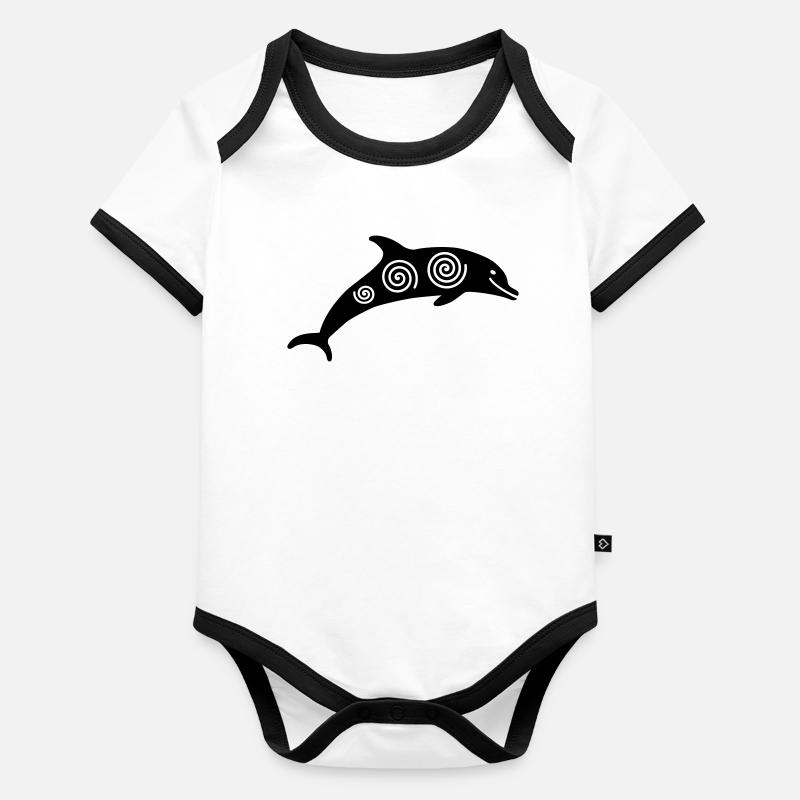 Delfin - Baby Bio-Kurzarm-Kontrastbody -