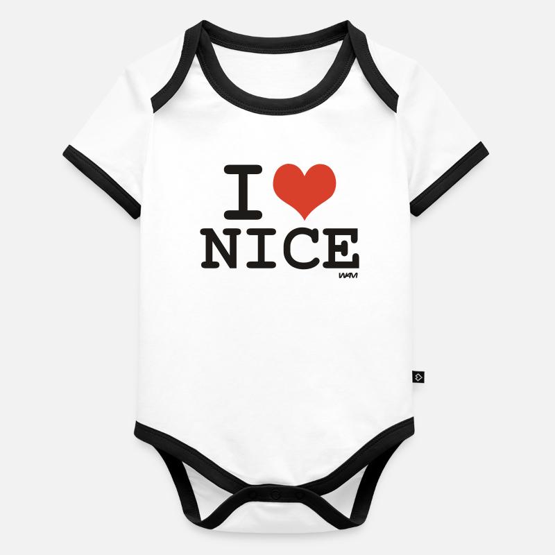 i love Nice - couleurs personnalisables Body Bébé bio contrasté manches courtes