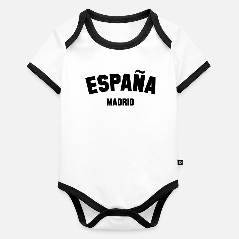 MADRID Espagne Espana Espagne Body Bébé bio contrasté manches courtes