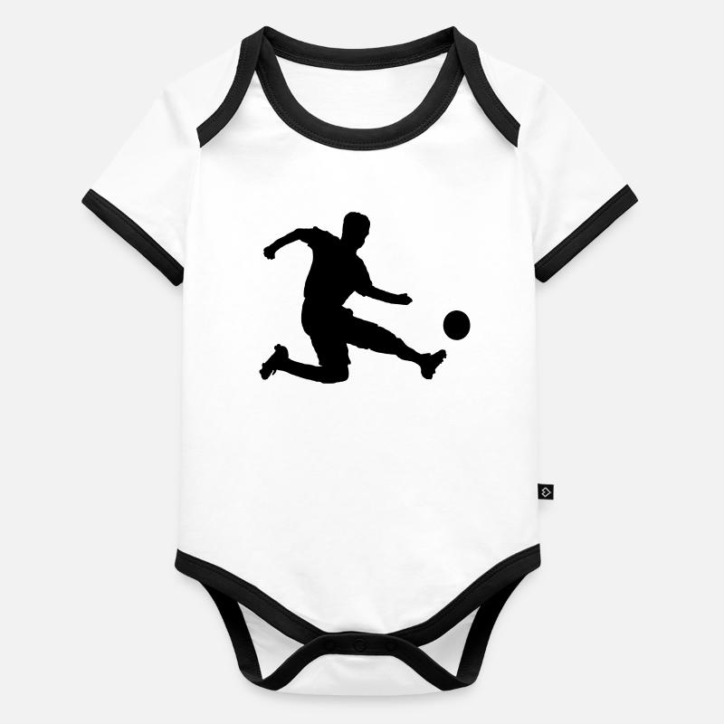 Fussballer Baby Bio-Kurzarm-Kontrastbody