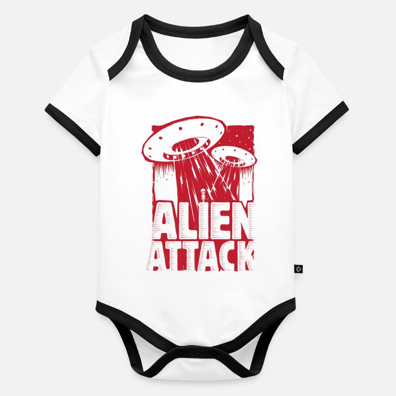 Alien Attack Baby Bio-Kurzarm-Kontrastbody
