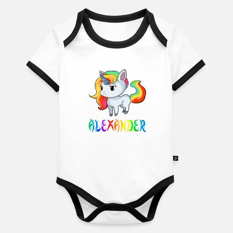 Alexander unicorn Organic Baby Contrasting Bodysuit