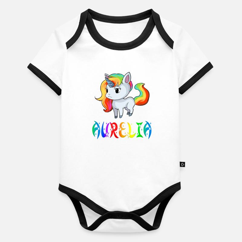 Einhorn Aurelia Body Bébé bio contrasté manches courtes