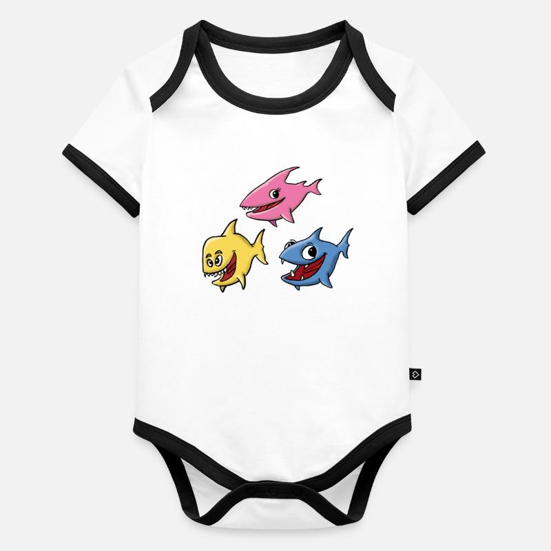 Fish group Organic Baby Contrasting Bodysuit