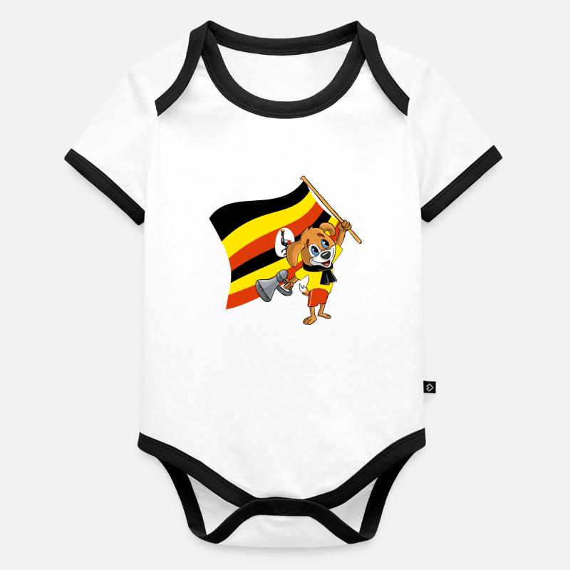 Ouganda Fan chien Body Bébé bio contrasté manches courtes
