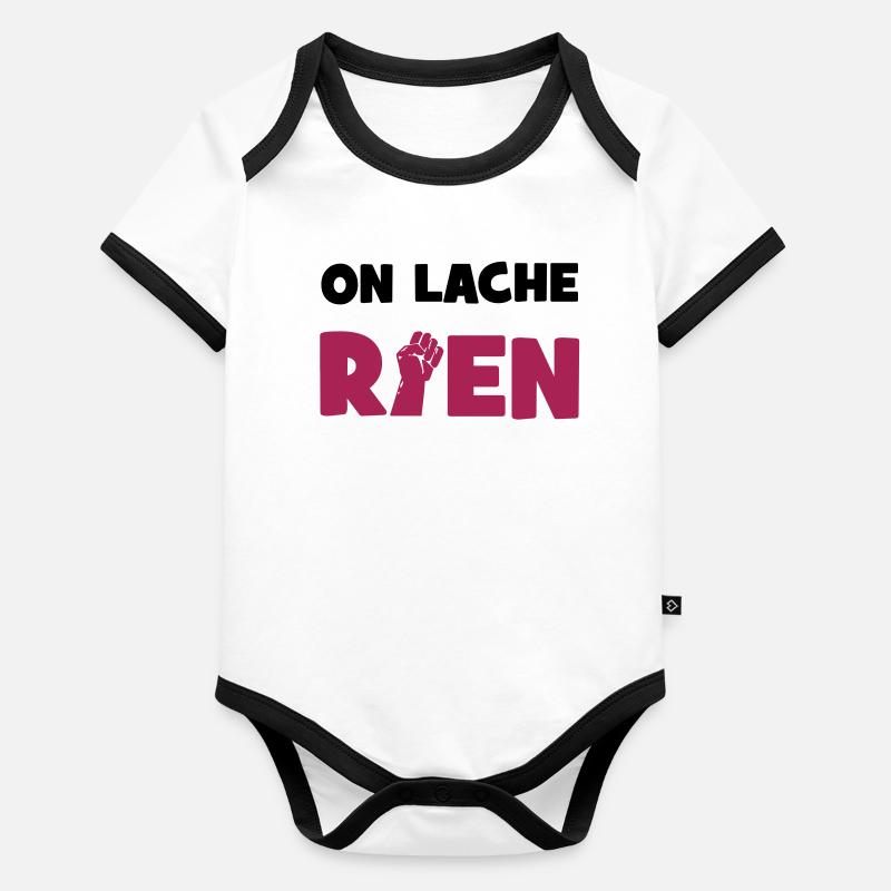 On lâche rien ! Body Bébé bio contrasté manches courtes
