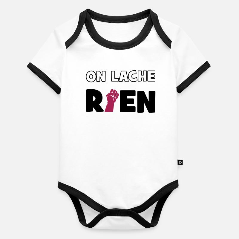 On lâche rien ! Body Bébé bio contrasté manches courtes