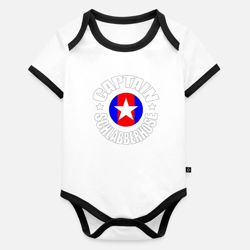 CAPTAIN SCHLABBERHOSE Geschenk Baby Bio-Kurzarm-Kontrastbody