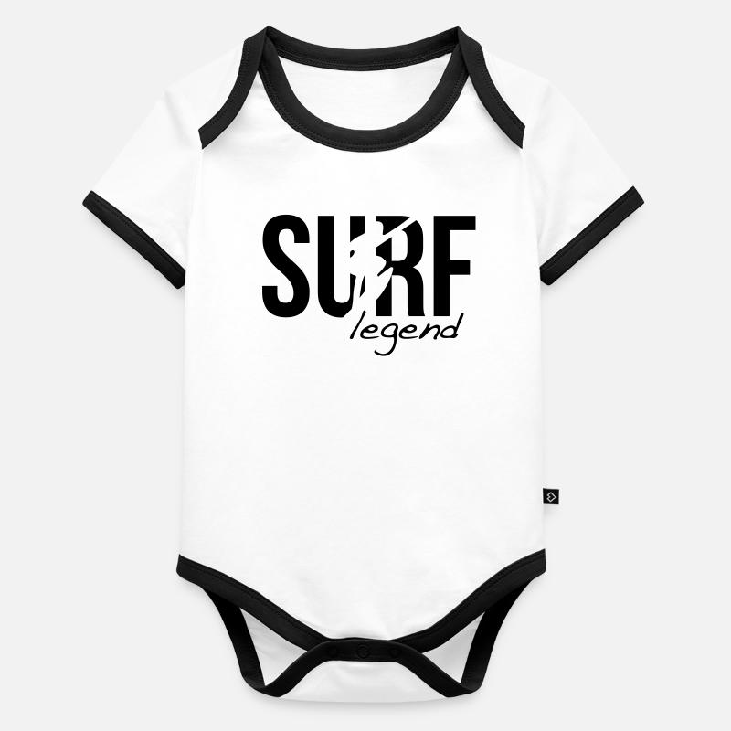 surf surfer surfer Body Bébé bio contrasté manches courtes