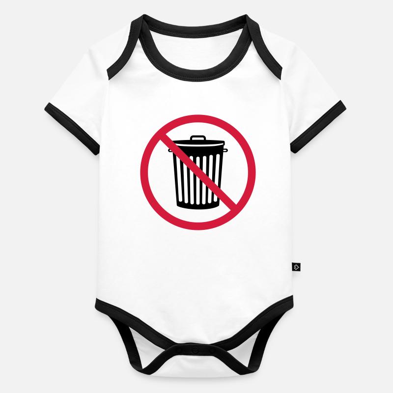 interdit schild zone pas tonne muelle Body Bébé bio contrasté manches courtes