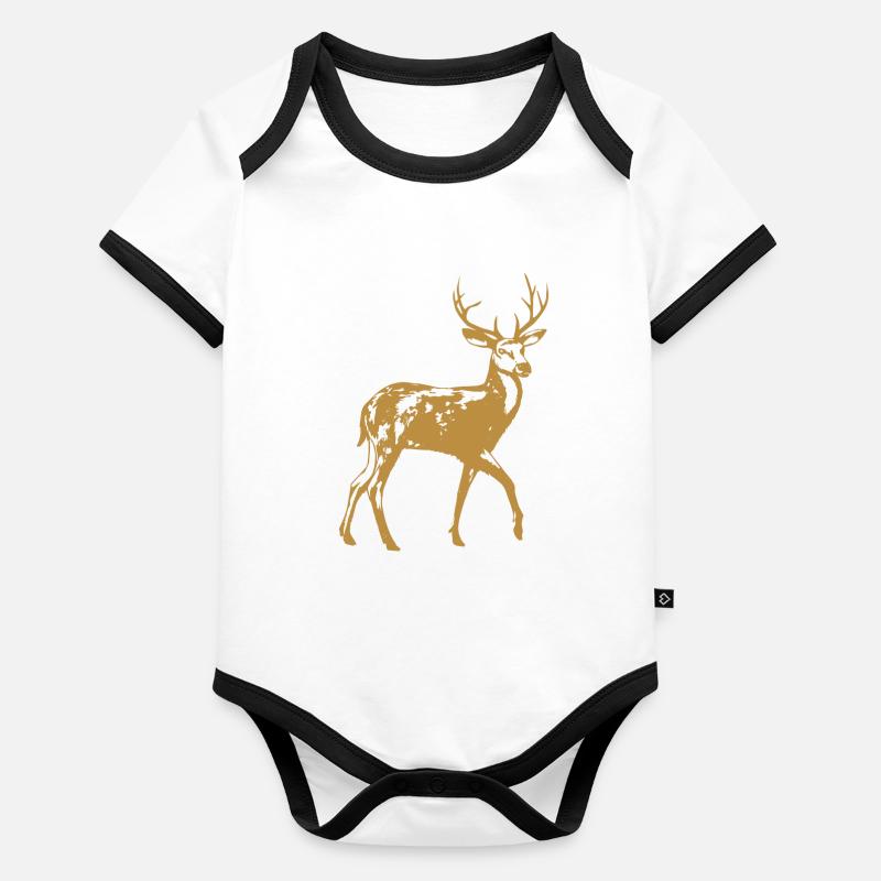 Hirsch Baby Bio-Kurzarm-Kontrastbody
