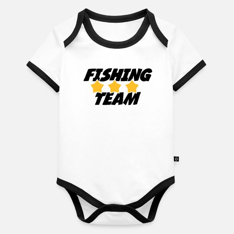 Fishing Team Body Bébé bio contrasté manches courtes