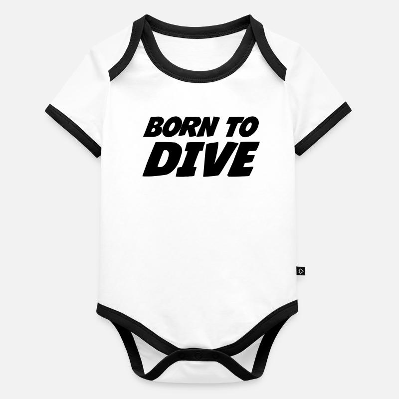 Born to dive Body Bébé bio contrasté manches courtes