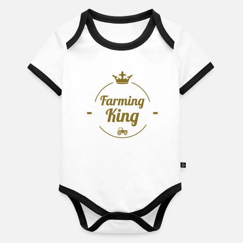 Farming King Body Bébé bio contrasté manches courtes