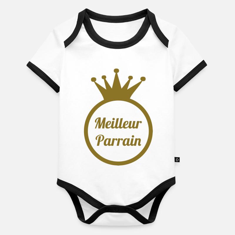 Meilleur Parrain Body Bébé bio contrasté manches courtes