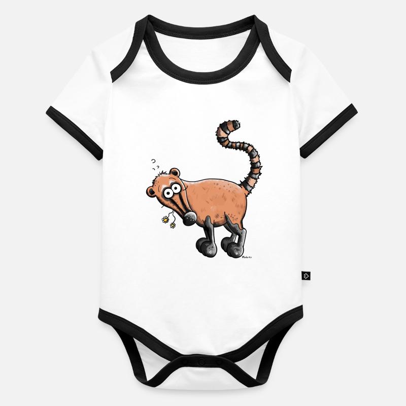 Drôle Coati Body Bébé bio contrasté manches courtes