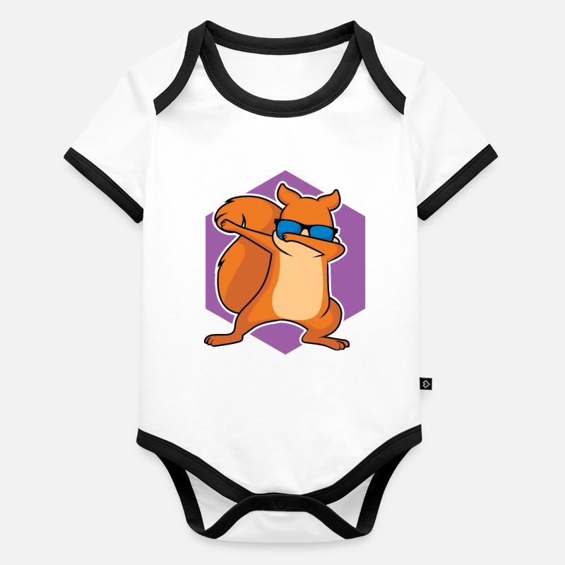 Dabbing Squirrel - Design Organic Baby Contrasting Bodysuit
