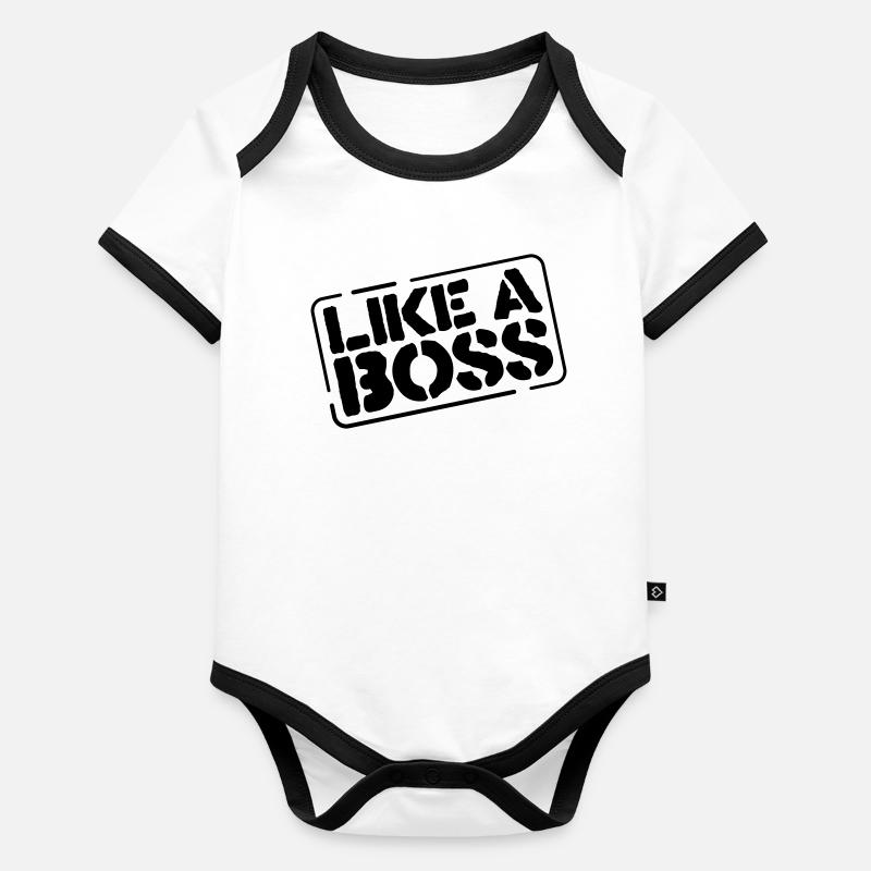 like a boss Body Bébé bio contrasté manches courtes