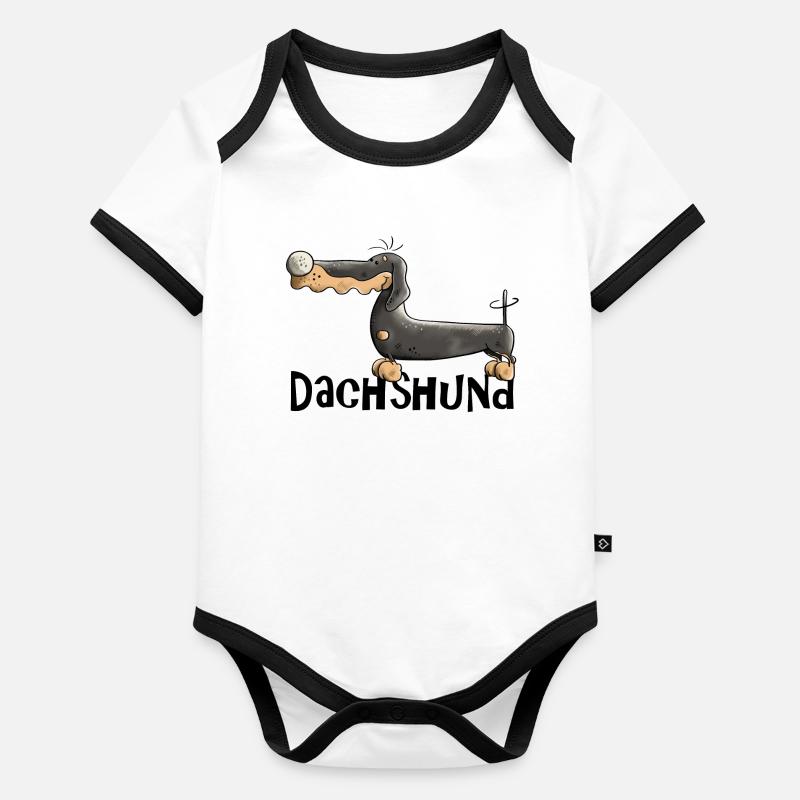 Desideria der Dackel Baby Bio-Kurzarm-Kontrastbody
