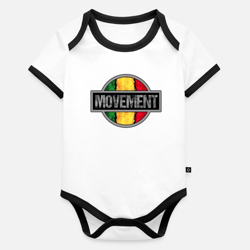 Conception d’icônes de mouvement rastafari Body Bébé bio contrasté manches courtes