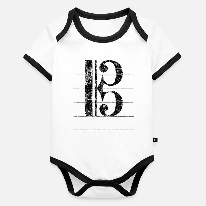 Clef Tenor Body Bébé bio contrasté manches courtes