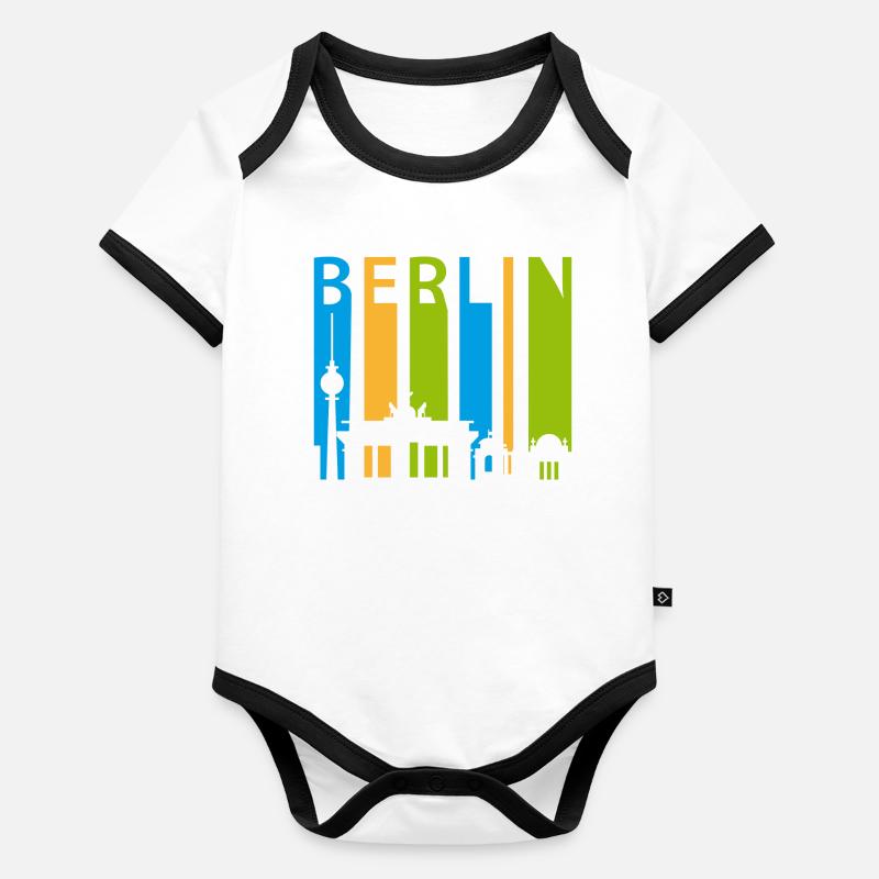Berlin Schiftzug avec silhouette Body Bébé bio contrasté manches courtes
