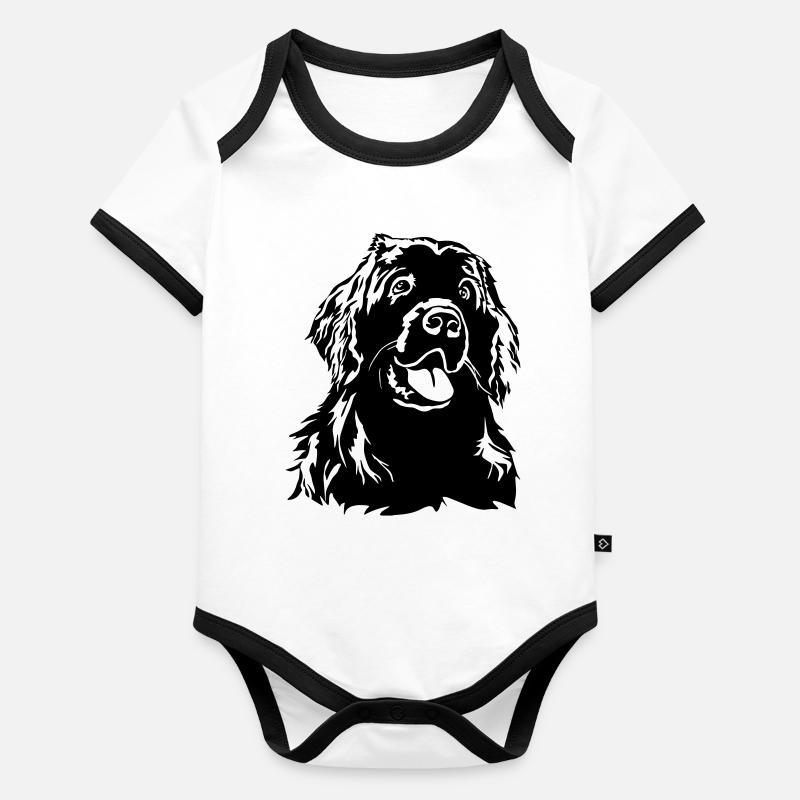 Terre-Neuve tête Body Bébé bio contrasté manches courtes