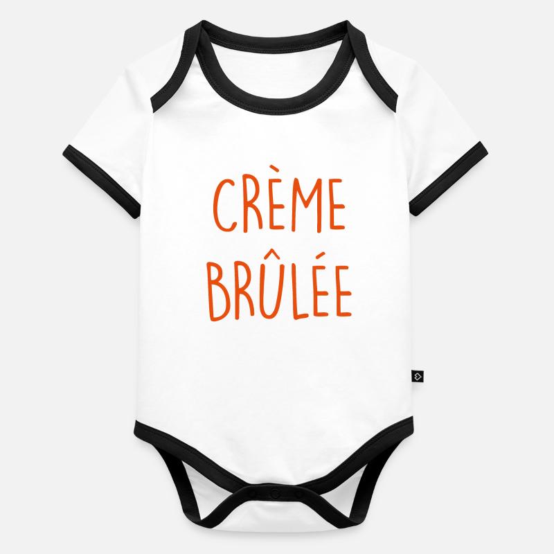 PUDDING À LA CRÈME BRÛLÉE Body Bébé bio contrasté manches courtes