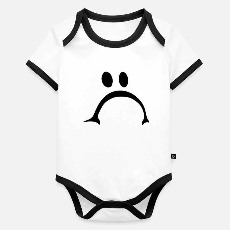 Visage triste et offensé Body Bébé bio contrasté manches courtes