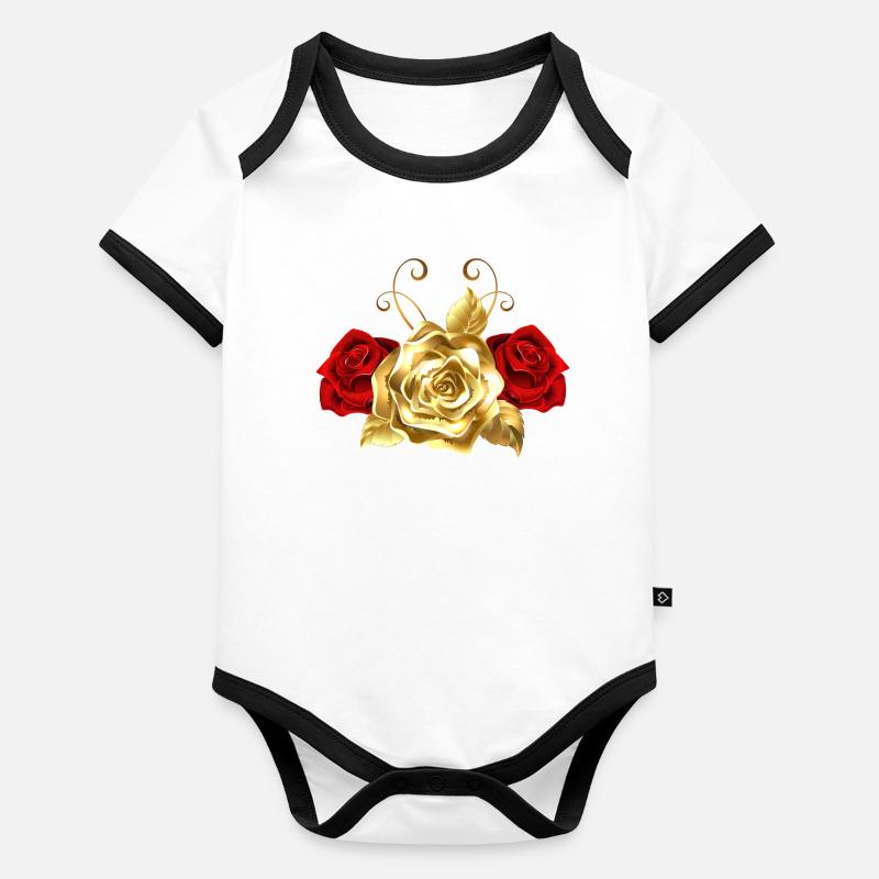 Rose d’Or Body Bébé bio contrasté manches courtes