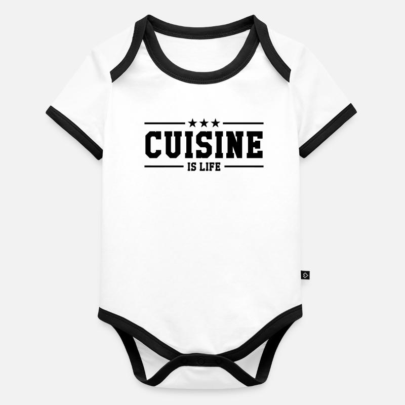 Cuisine is life Body Bébé bio contrasté manches courtes