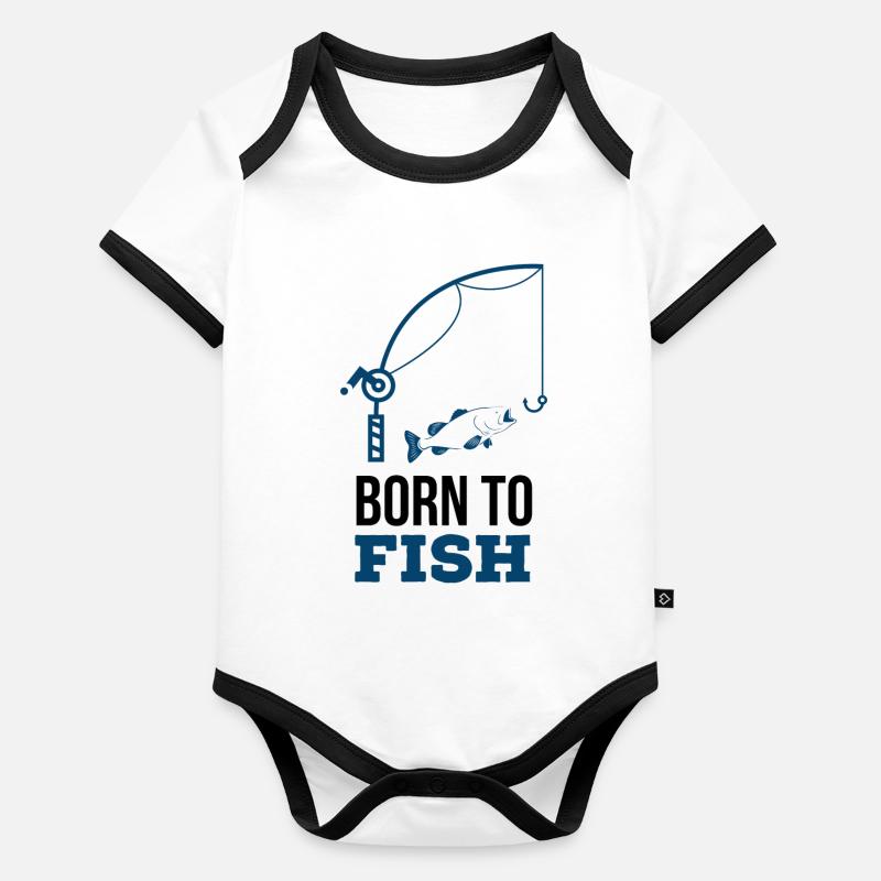 Born to fish Body Bébé bio contrasté manches courtes
