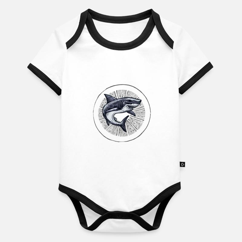 Dancing Shark Body Bébé bio contrasté manches courtes