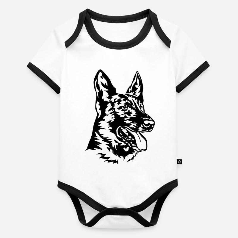 Hollandse Herdershond Body Bébé bio contrasté manches courtes