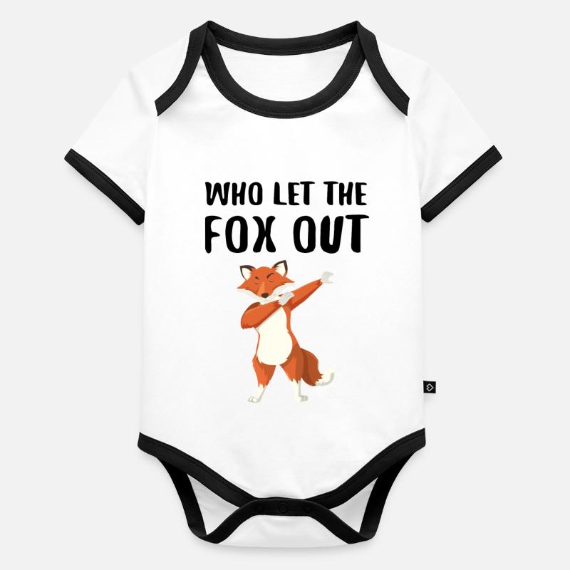 WHO LET THE FOX OUT Dabbender Fuchs Body Bébé bio contrasté manches courtes