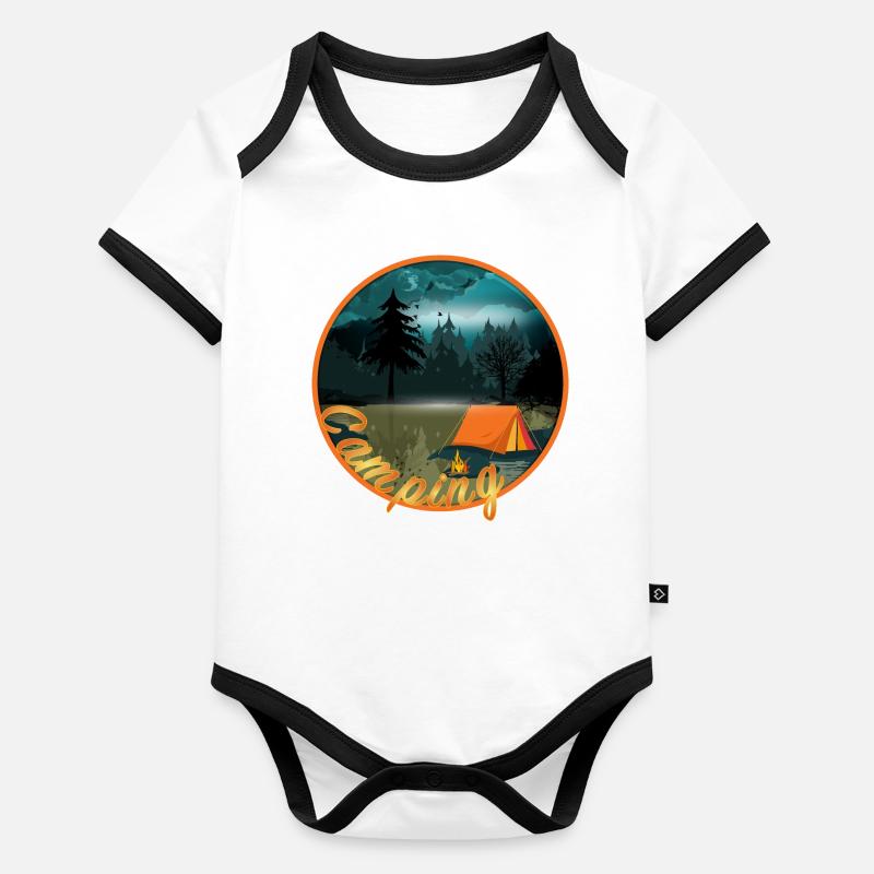 wildly romantic camping with campfire romance Organic Baby Contrasting Bodysuit