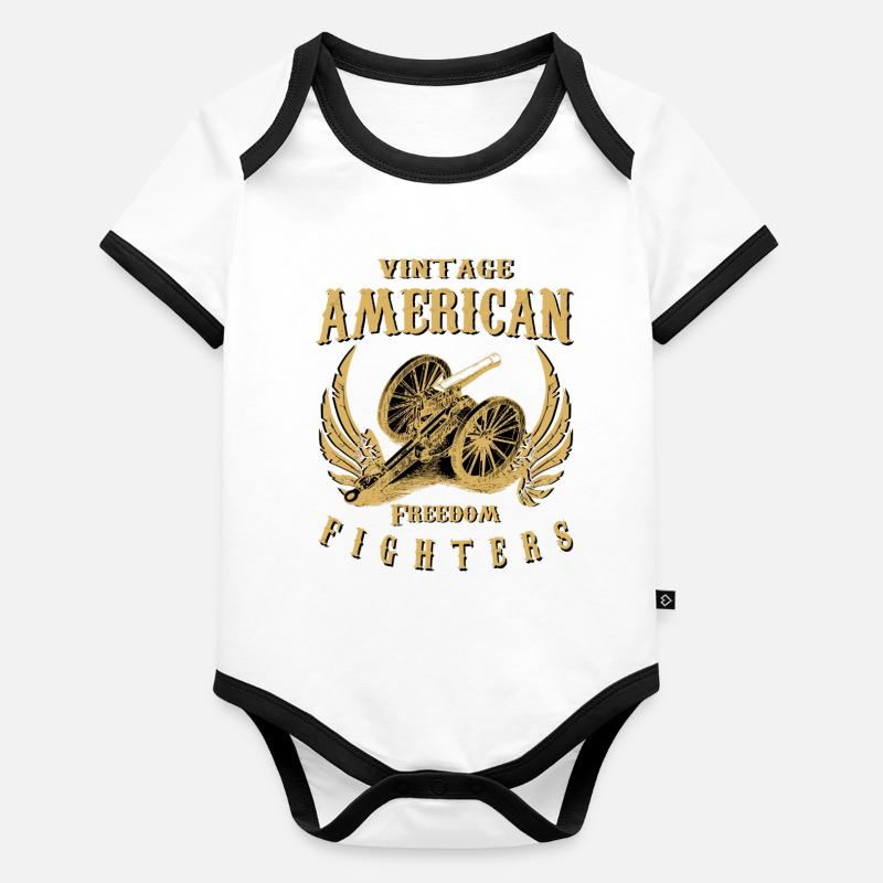 freedom fighter Organic Baby Contrasting Bodysuit