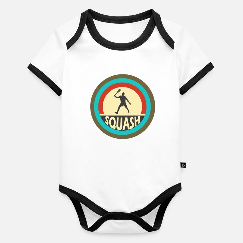 design vintage courge Body Bébé bio contrasté manches courtes