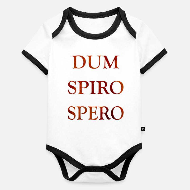 dum spiro spero, citations latines Body Bébé bio contrasté manches courtes