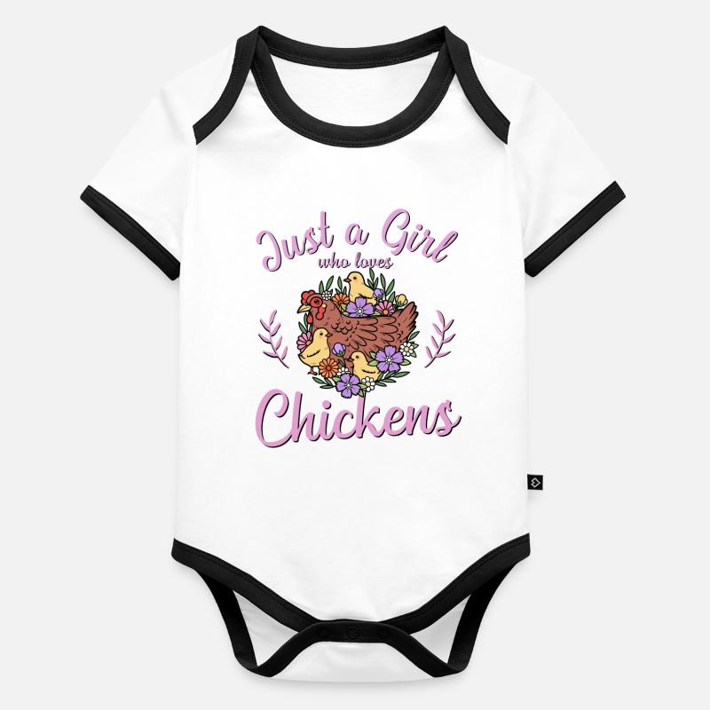 Poulets Body Bébé bio contrasté manches courtes