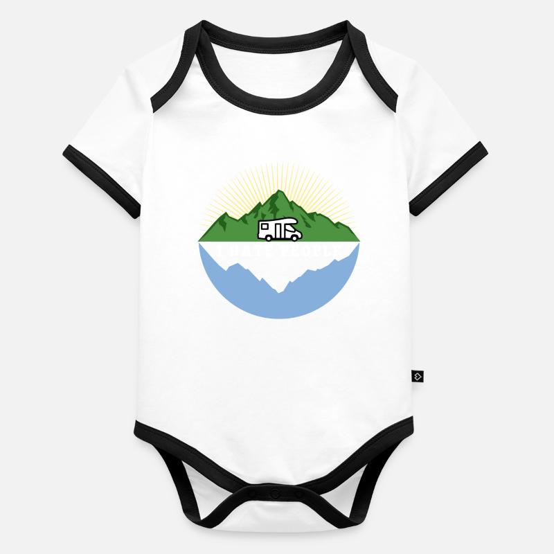 I hate people - Camping Nature Solitude Body Bébé bio contrasté manches courtes
