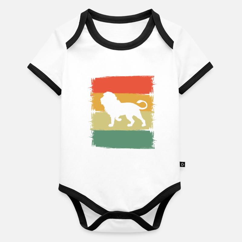 Löwe Baby Bio-Kurzarm-Kontrastbody