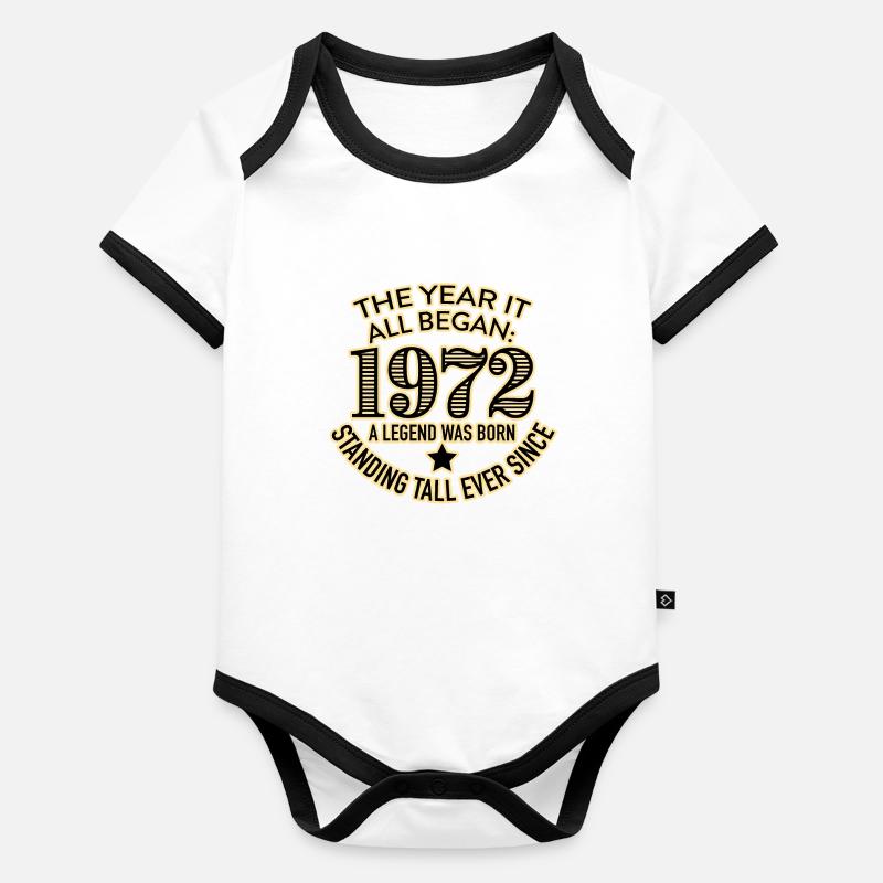 1972 Année de naissance Body Bébé bio contrasté manches courtes