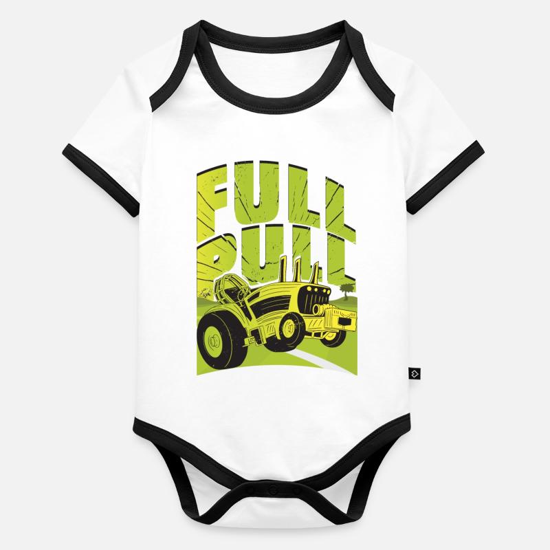 Traktor Pulling Baby Bio-Kurzarm-Kontrastbody