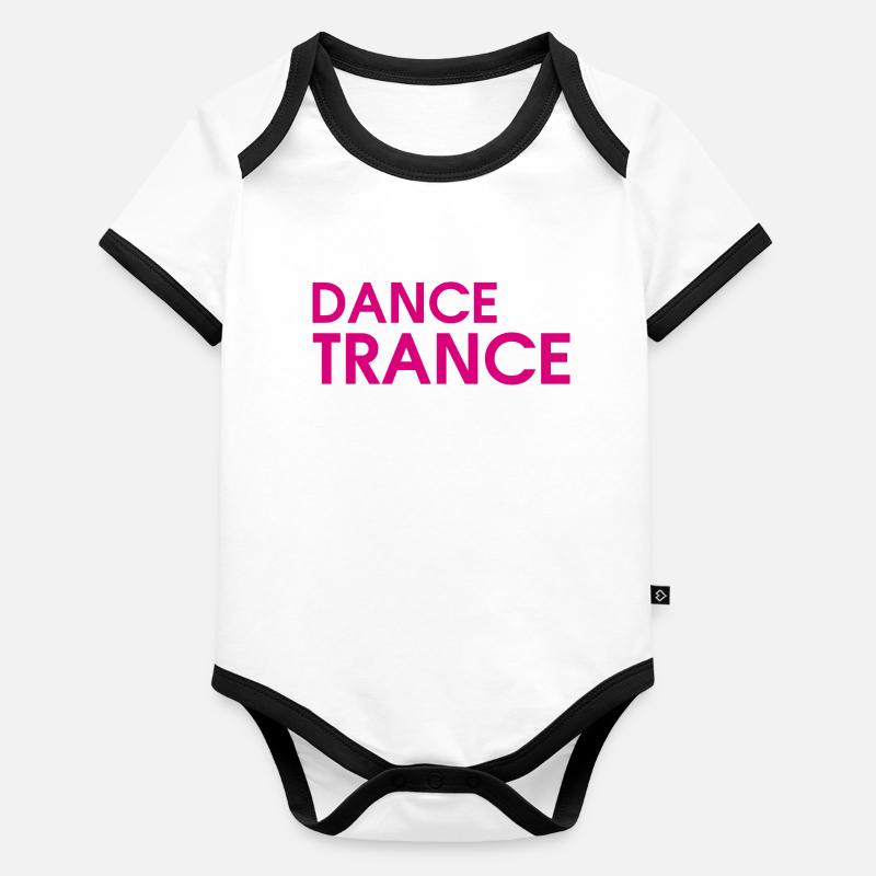 I Only Dance To Trance (pink) Organic Baby Contrasting Bodysuit