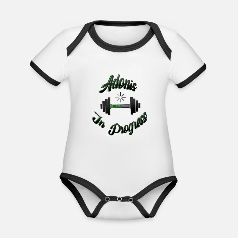 Adonis In Progress 2 - Organic Baby Contrasting Bodysuit - white/black