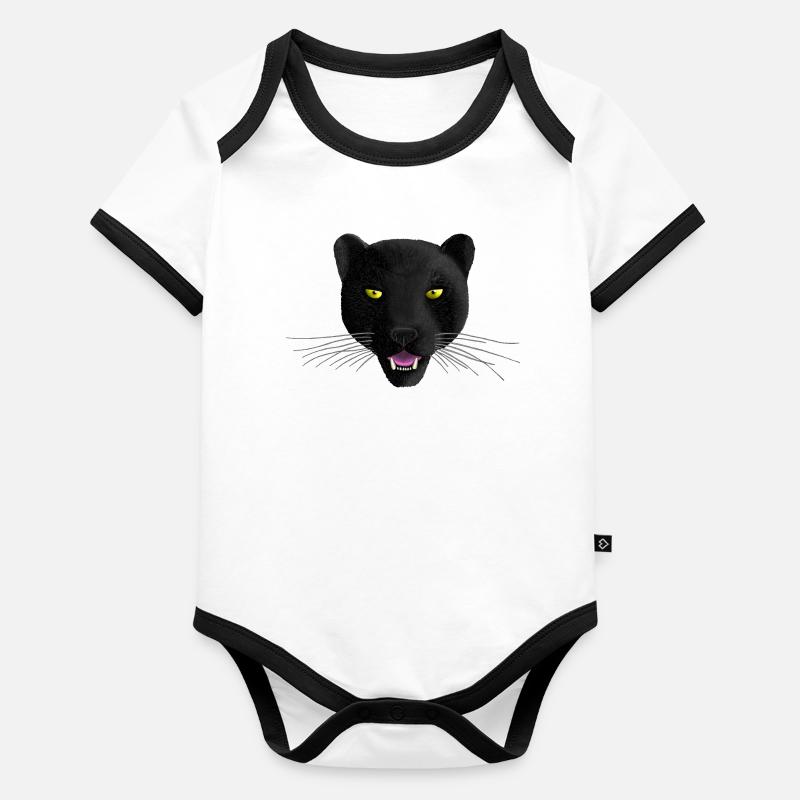 Panther R6Z Body Bébé bio contrasté manches courtes