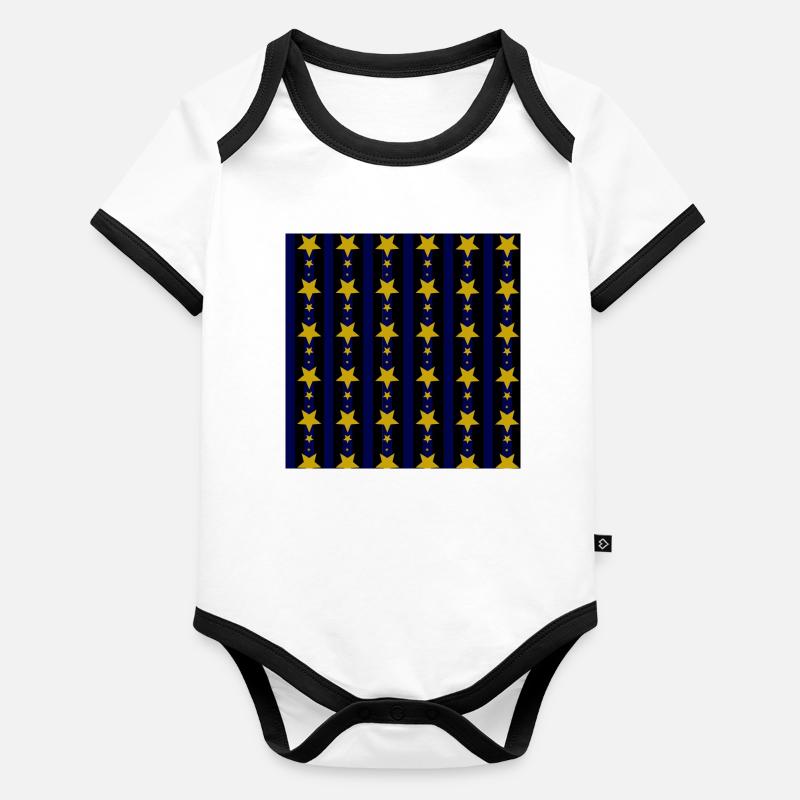 streifen Sternenmuster, beliebte weinachtsdesigns Baby Bio-Kurzarm-Kontrastbody