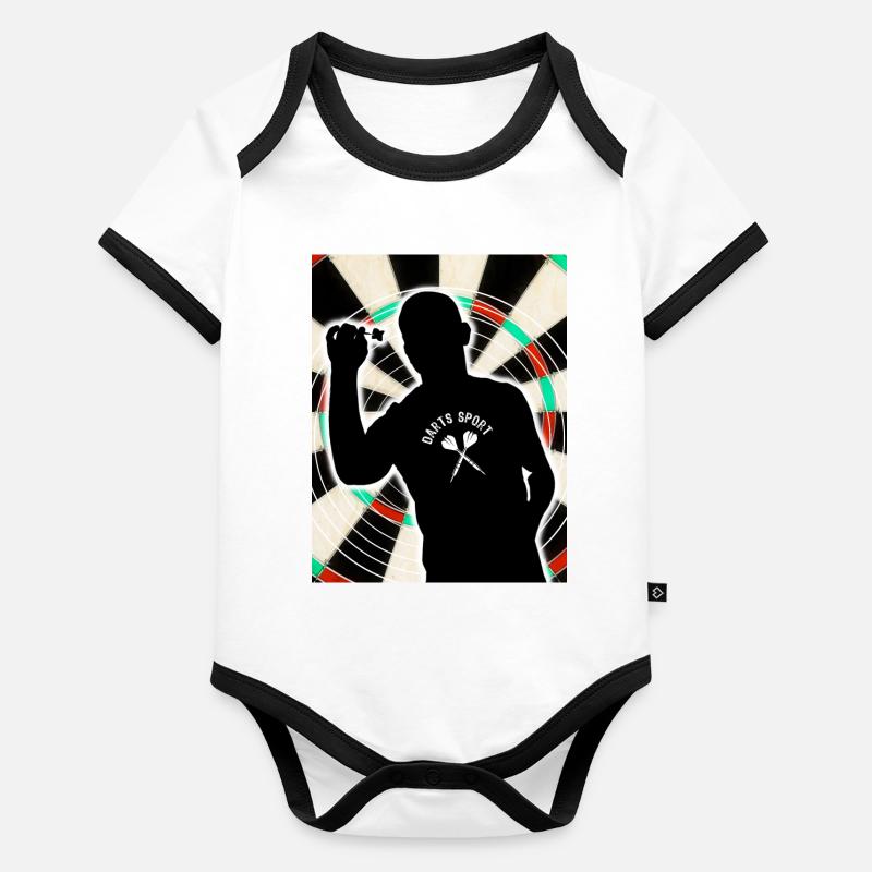 Sports de fléchettes Body Bébé bio contrasté manches courtes