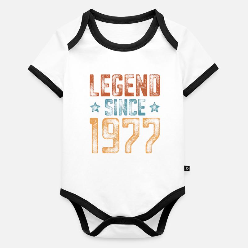 1977 Geboren Geburtsjahr Geburtstag Baby Bio-Kurzarm-Kontrastbody
